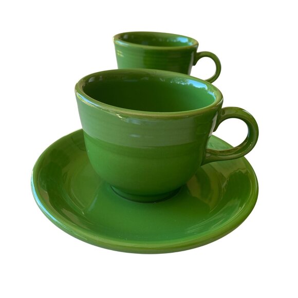 Fiestaware Shamrock Green coffee tea cup and saucer set Discontinued 6oz - Picture 4 of 11